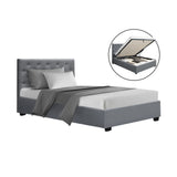 Artiss Bed Frame King Single Size Gas Lift Grey VILA