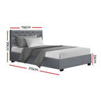 Artiss Bed Frame King Single Size Gas Lift Grey VILA