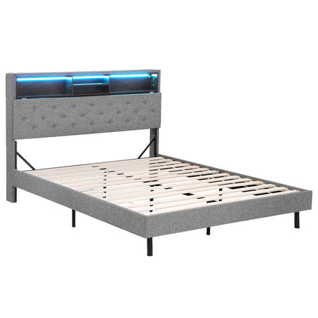 Artiss Queen Size LED Storage Bed Frame