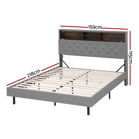 Artiss Queen Size LED Storage Bed Frame