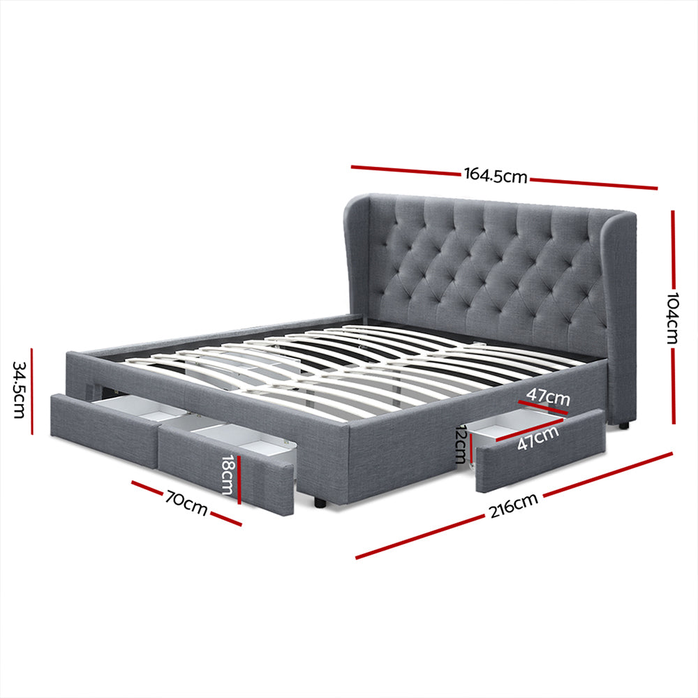 Artiss Mila Queen Bed Frame with Storage