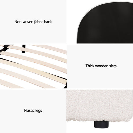 Artiss Bed Frame Gas Lift Strorage Beds Base Platform Boucle Fabric Double ELLA