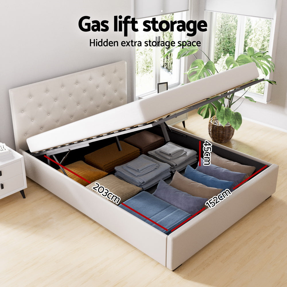 Artiss Vila Queen Gas Lift Bed Frame