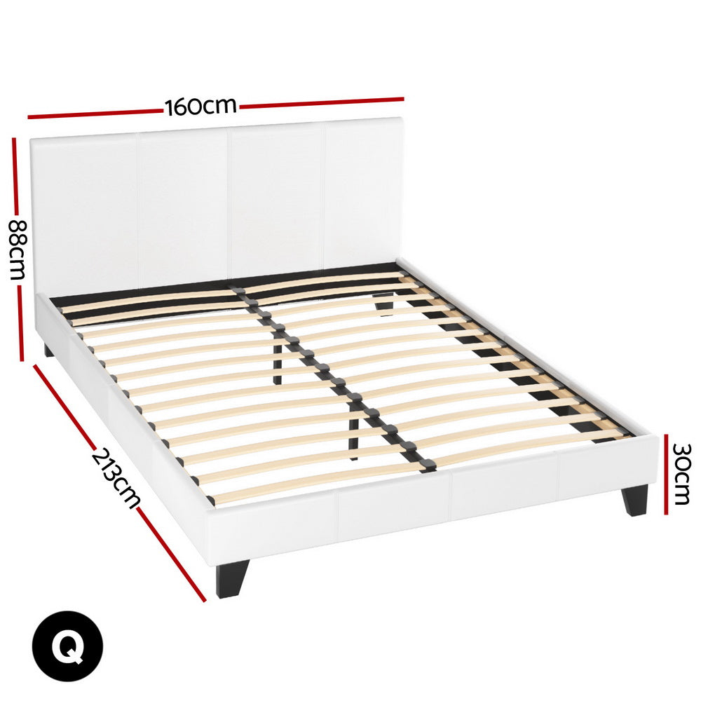 Artiss Neo Queen Size Bed Frame - White