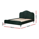 Artiss Olan Velvet Queen Bed Frame