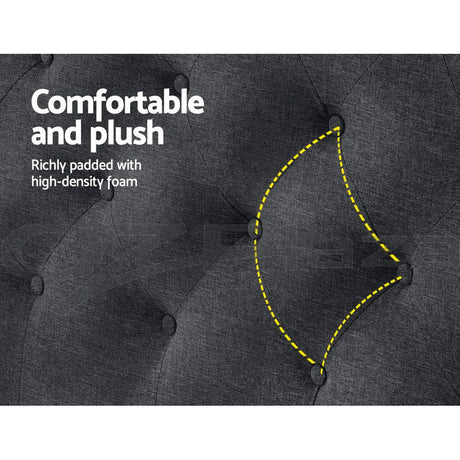 Artiss Bed Head Headboard King Size Fabric - CAPPI Charcoal