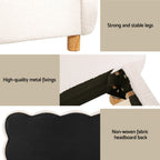 Artiss King Single Bed Frame Cloud Headboard Boucle Fabric Mattress Platform Base White