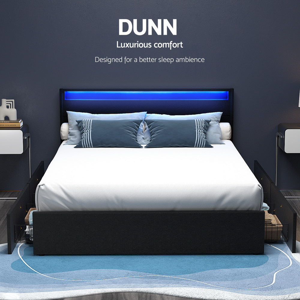 Artiss Dunn Queen Size LED Bed Frame