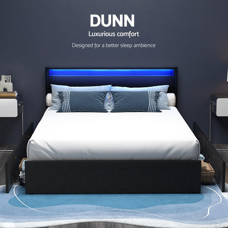 Artiss Dunn Queen Size LED Bed Frame