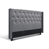 Artiss Bed Head Headboard King Size Fabric - LUCA Grey