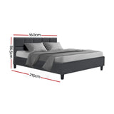 Artiss Charcoal TINO Queen Bed Frame