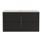 Cefito Vanity Unit 900mm Bathroom Cabinet Storage Wall Hung Black Timber Front