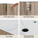 Cefito Oak Wall-Hung Vanity Unit 915mm