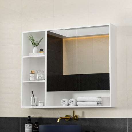 Cefito Bathroom Mirror Cabinet 100CM Vanity Medicine Wall Mounted Storage White