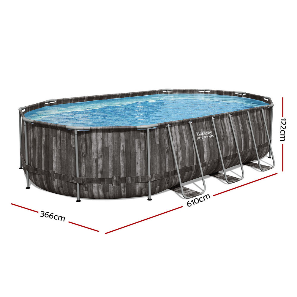 Bestway Steel Frame Swimming Pool Set 6.1x3.66m