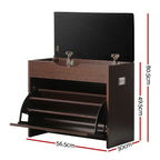 Elegant 3-Tier PU Leather Shoe Storage Bench