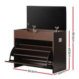 Elegant 3-Tier PU Leather Shoe Storage Bench