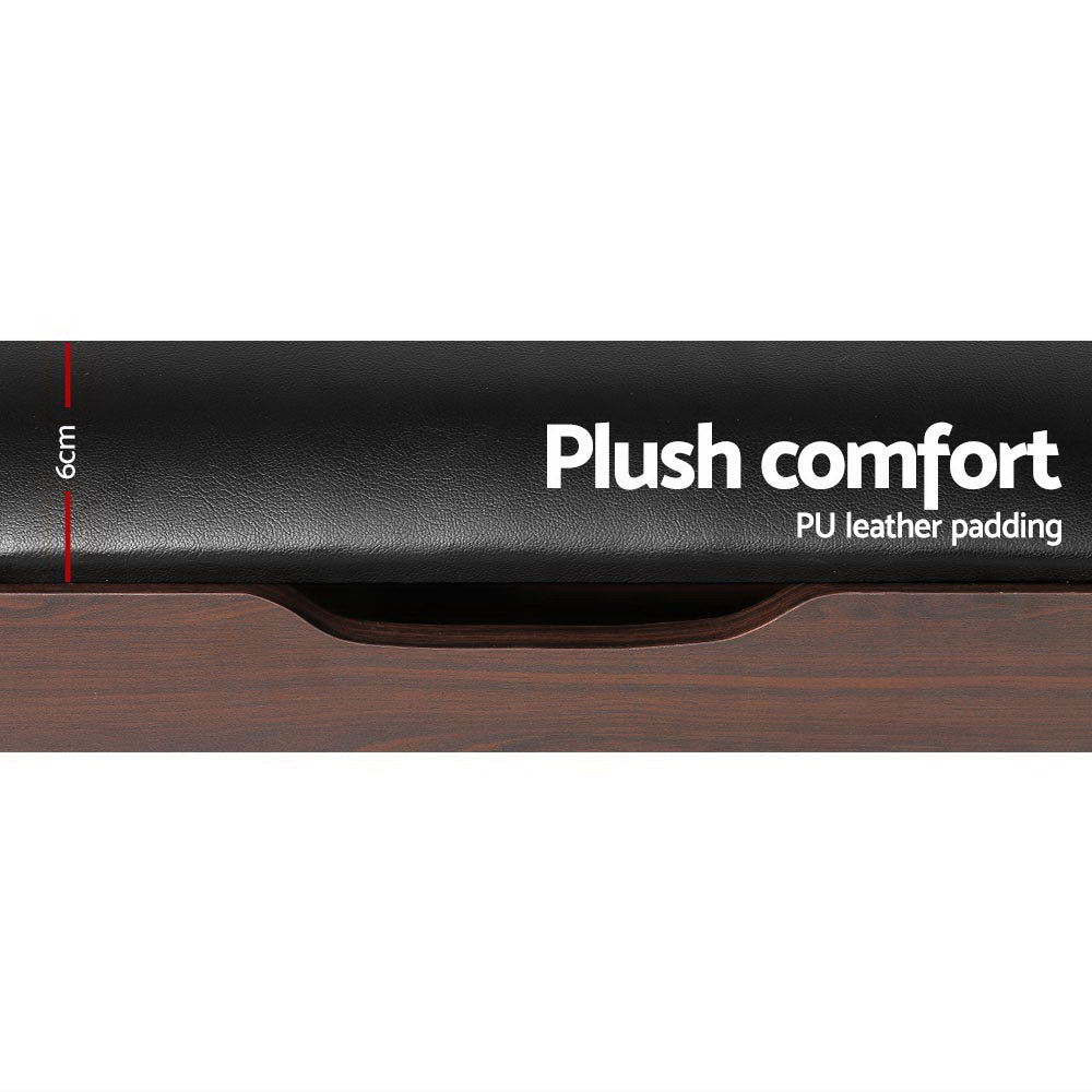 Elegant 3-Tier PU Leather Shoe Storage Bench