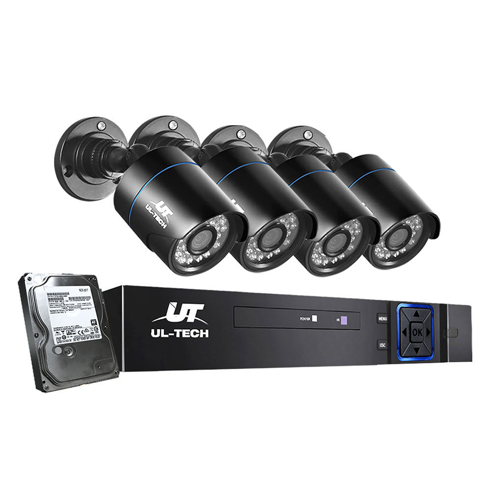 UL-Tech 4-Channel CCTV Security System with 4 Cameras