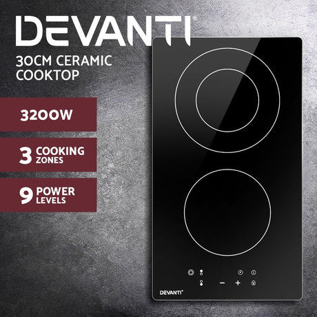 30cm Electric Ceramic Cooktop with Safety Features