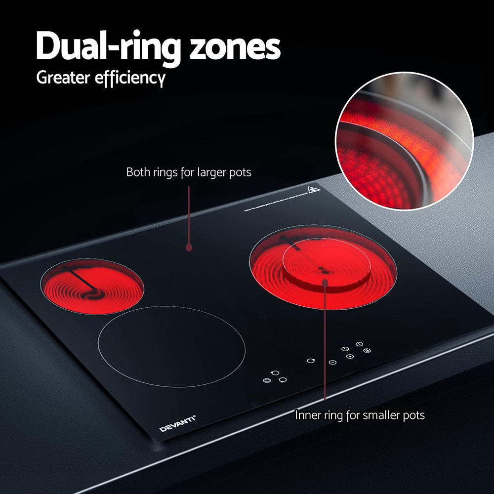 Electric Ceramic Cooktop 60cm 4 Burner Touch Control