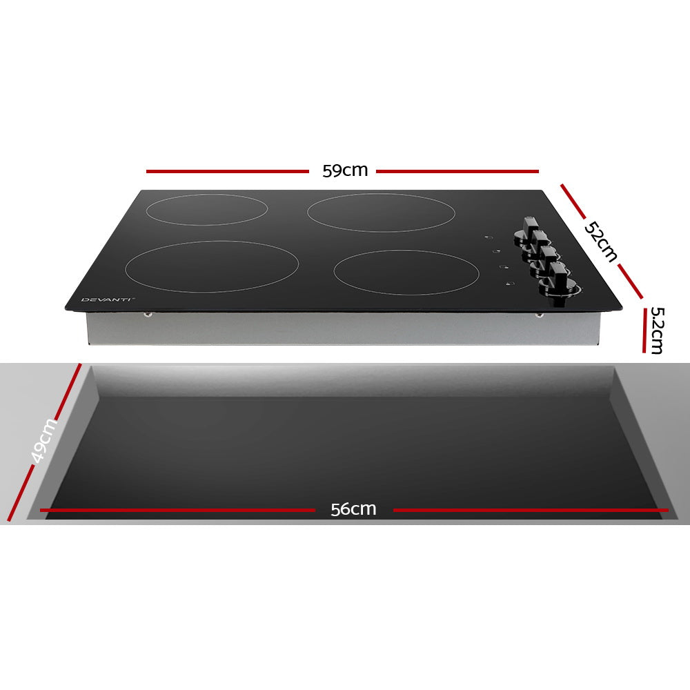 60cm Electric Ceramic Cooktop with Safety Features