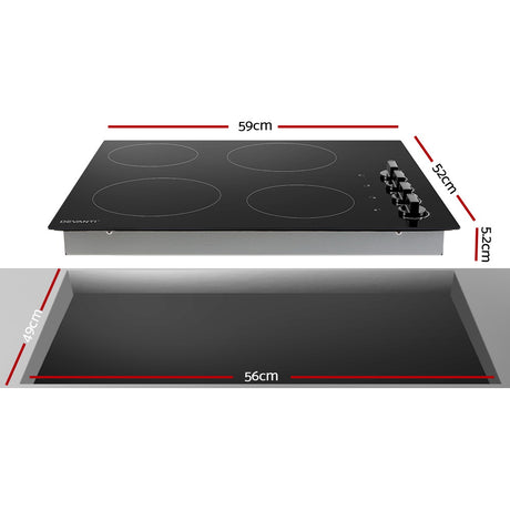60cm Electric Ceramic Cooktop with Safety Features