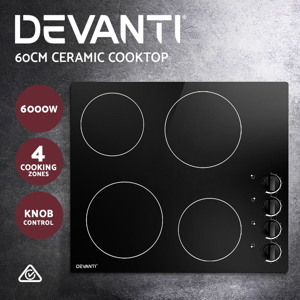 60cm Electric Ceramic Cooktop with Safety Features