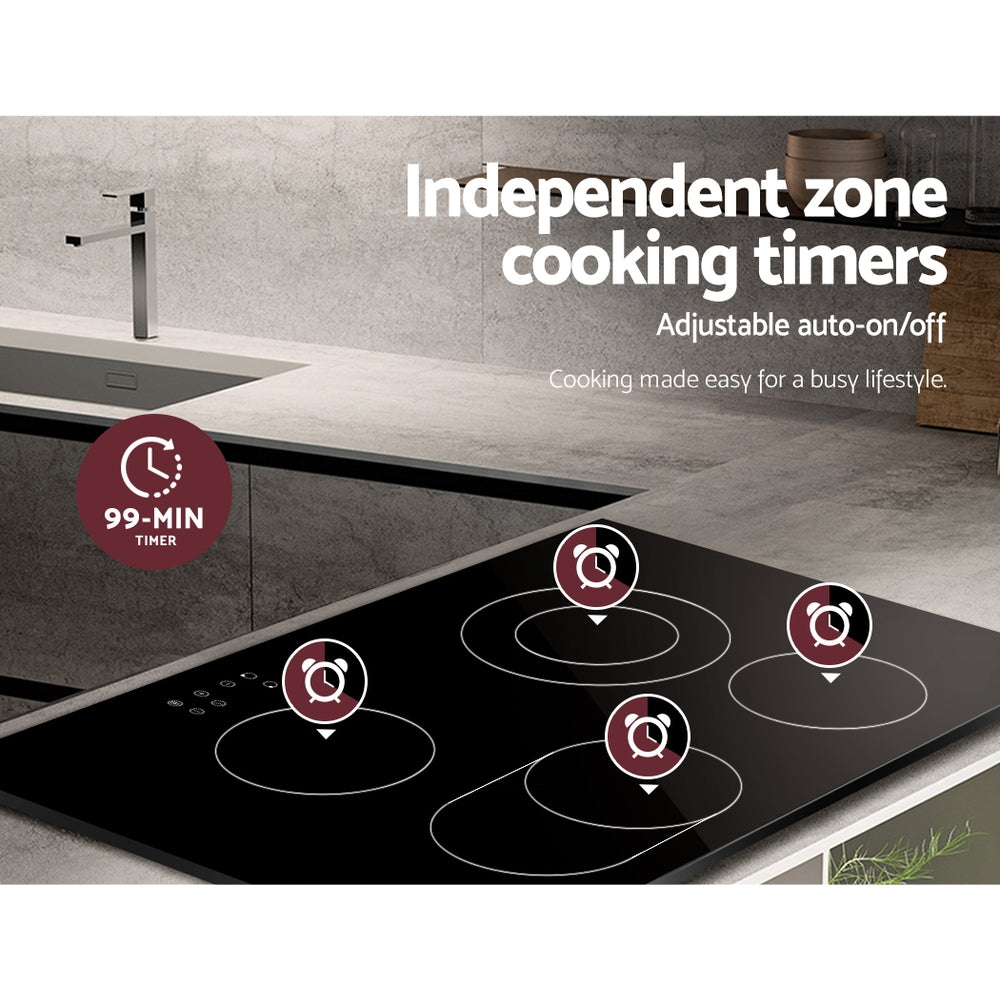 Electric Ceramic Cooktop - 77cm, 6 Zones