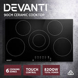 90cm Electric Ceramic Cooktop with Touch Controls