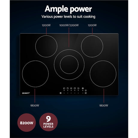 90cm Electric Ceramic Cooktop with Touch Controls