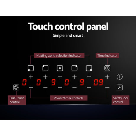 90cm Electric Ceramic Cooktop with Touch Controls