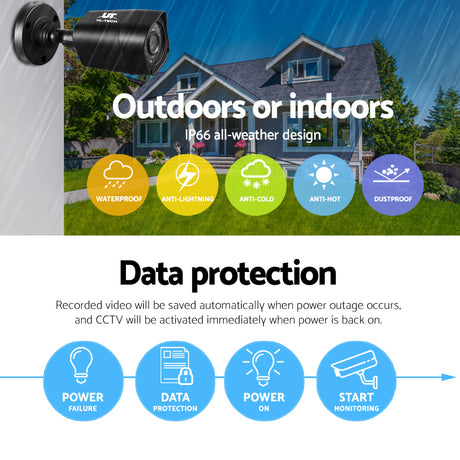 UL-tech CCTV Security System with 4 Cameras