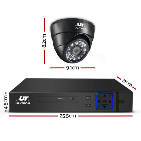 UL-Tech 8CH CCTV Security System with 4 Cameras