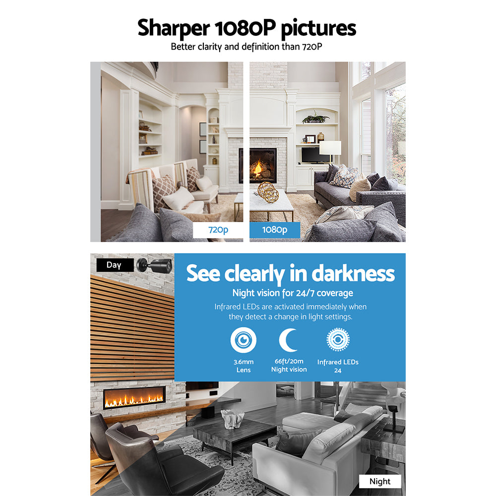 UL-Tech 8CH CCTV Security System with 2TB DVR