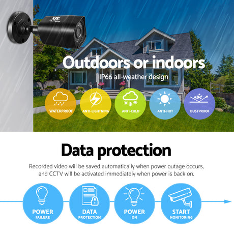 UL-Tech 8CH CCTV Security System with 2TB DVR