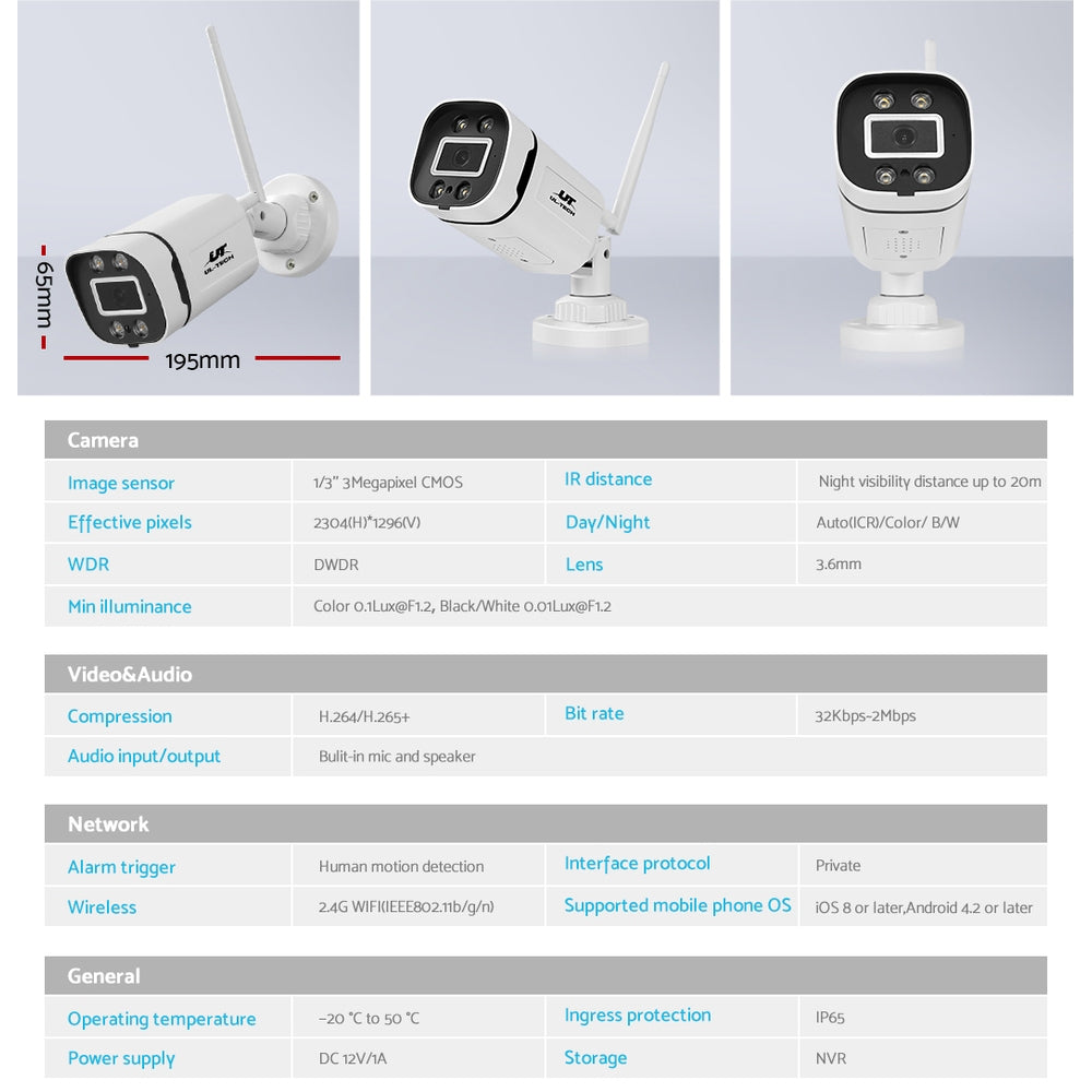 UL-Tech 8CH Wireless CCTV Security System