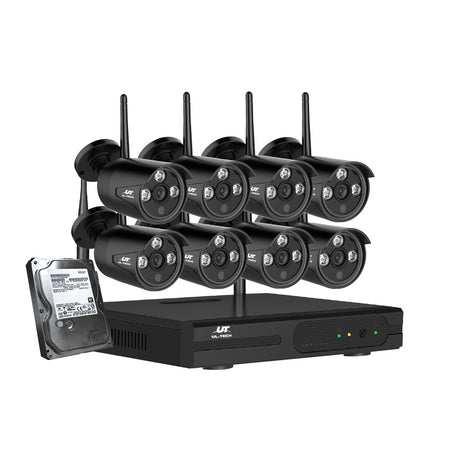 UL-Tech 8CH Wireless CCTV System with 8 Cameras