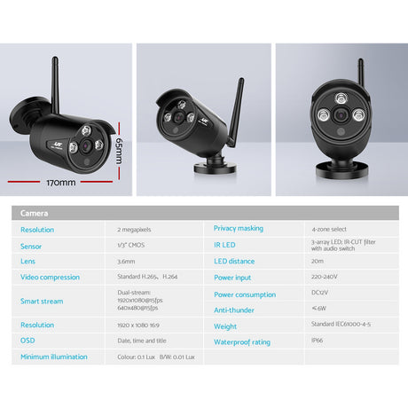 UL-Tech 8CH Wireless CCTV System with 8 Cameras