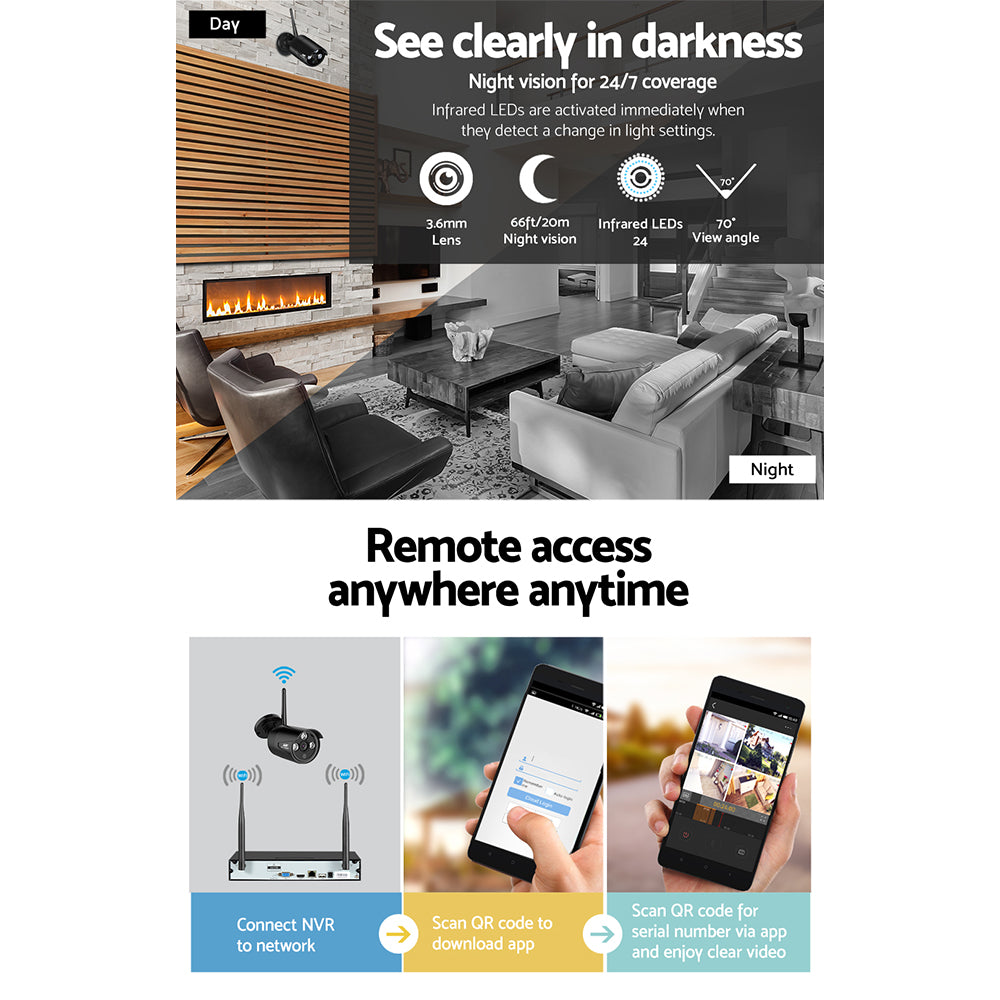 UL-tech 8-Channel Wireless CCTV Security System