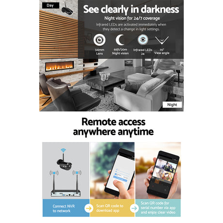 UL-tech 8-Channel Wireless CCTV Security System