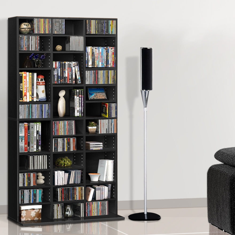 Artiss Black CD Storage Bookshelf
