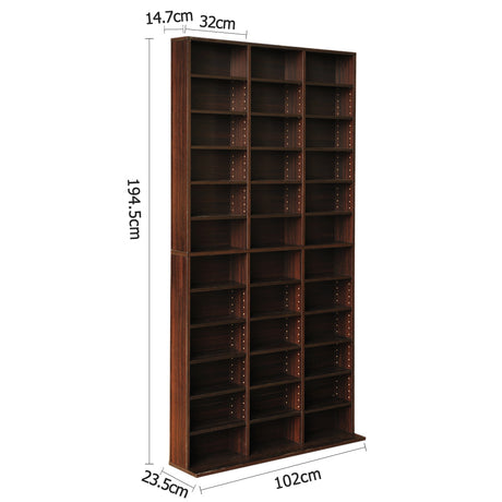 Artiss BERT Walnut Bookshelf CD Storage Rack