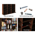 Artiss BERT Walnut Bookshelf CD Storage Rack