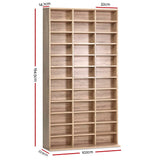 Artiss BERT Oak Bookshelf CD Storage Rack