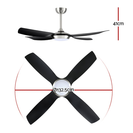 Devanti 52-Inch Black Ceiling Fan with Light