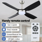 Devanti 52-Inch Black Ceiling Fan with Light