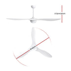 Devanti 52-Inch White Ceiling Fan with Light