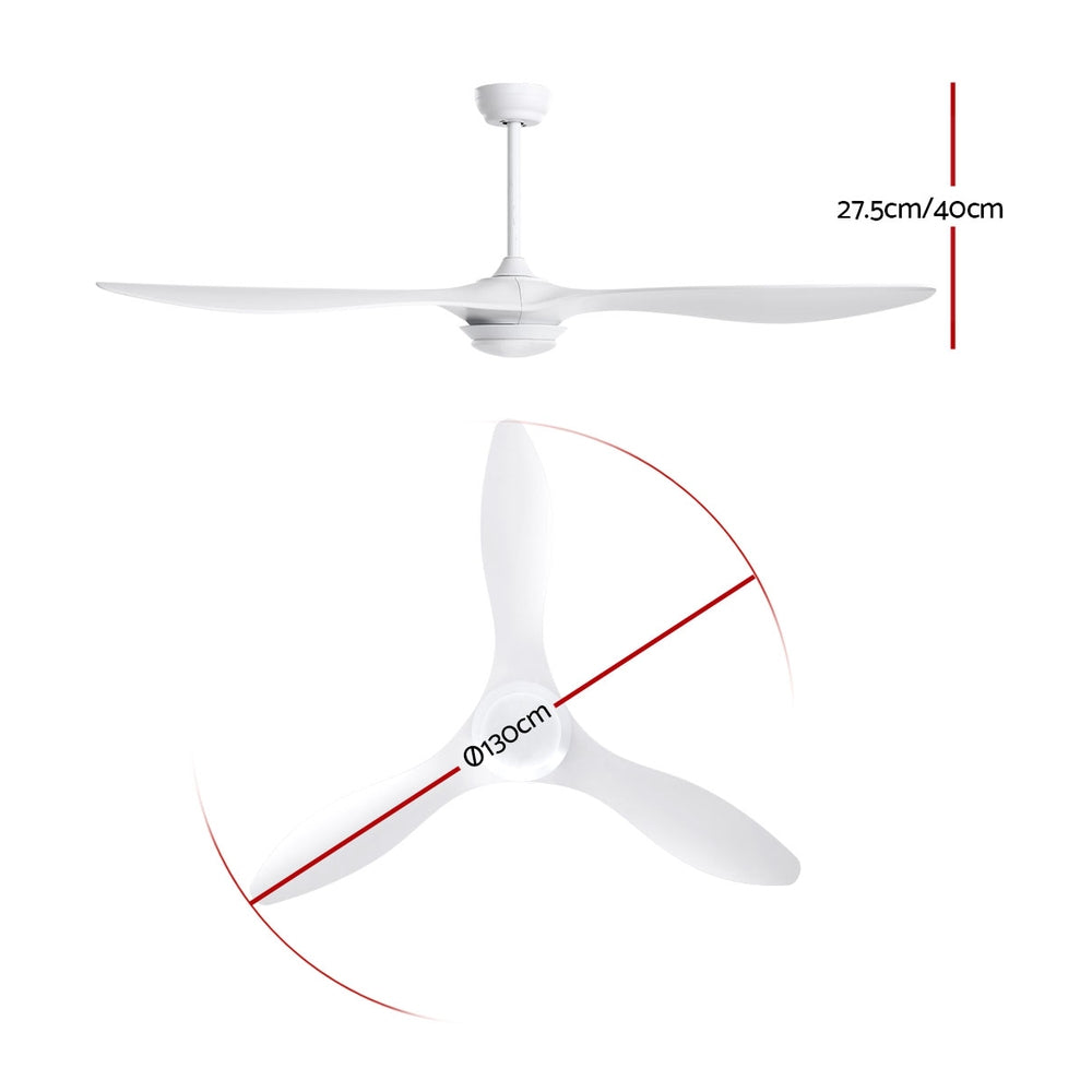 Devanti 52-Inch White Ceiling Fan with Light
