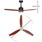 Devanti 52'' Dark Wood Ceiling Fan with Light